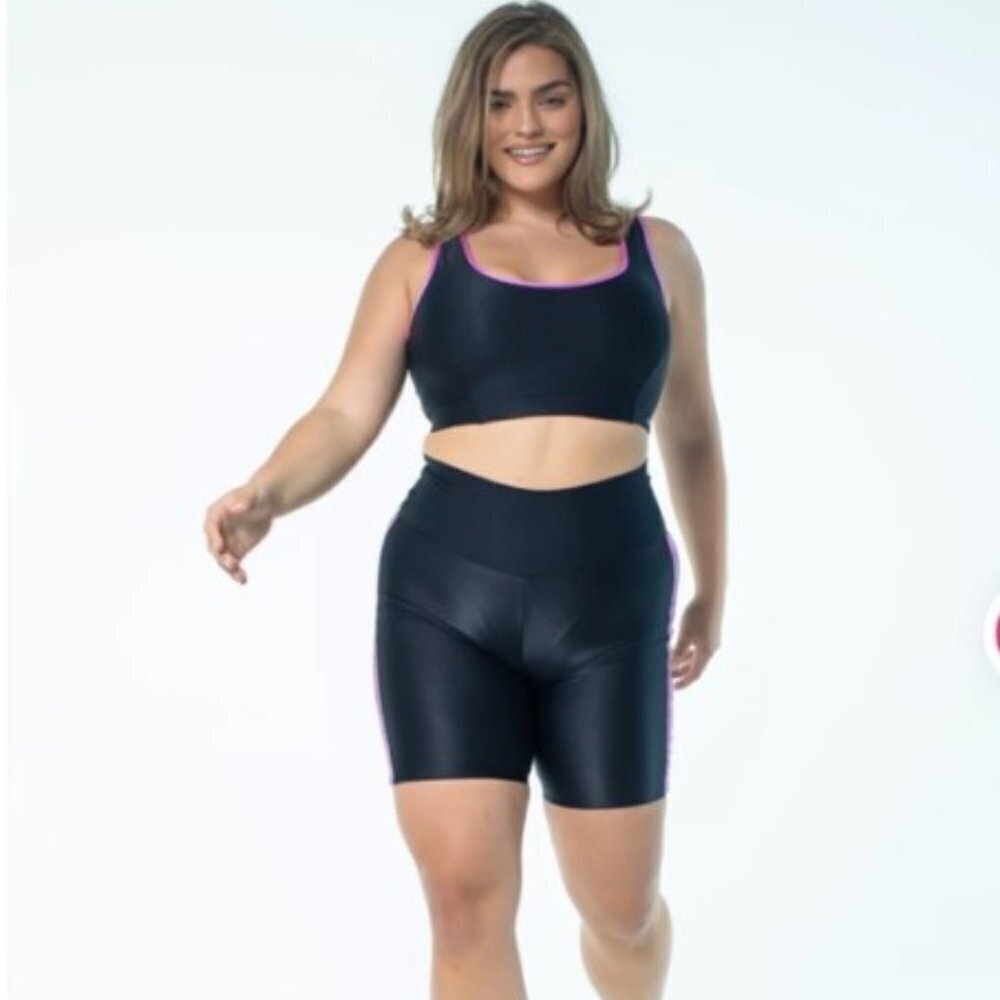 Booty by Brabants Curvy Shorts‎ Black Purple OS CURVY